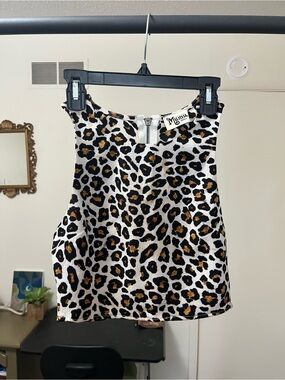 Show Me Your MuMu White Black Gold Leopard Tank Top